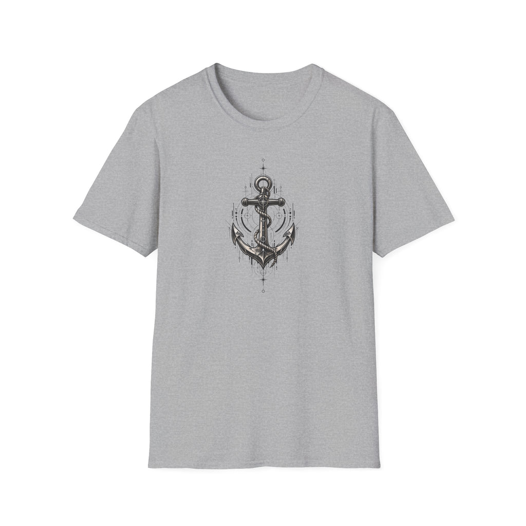 Anchor Graphic T-Shirt — Navy Nautical Vintage Anchor Design