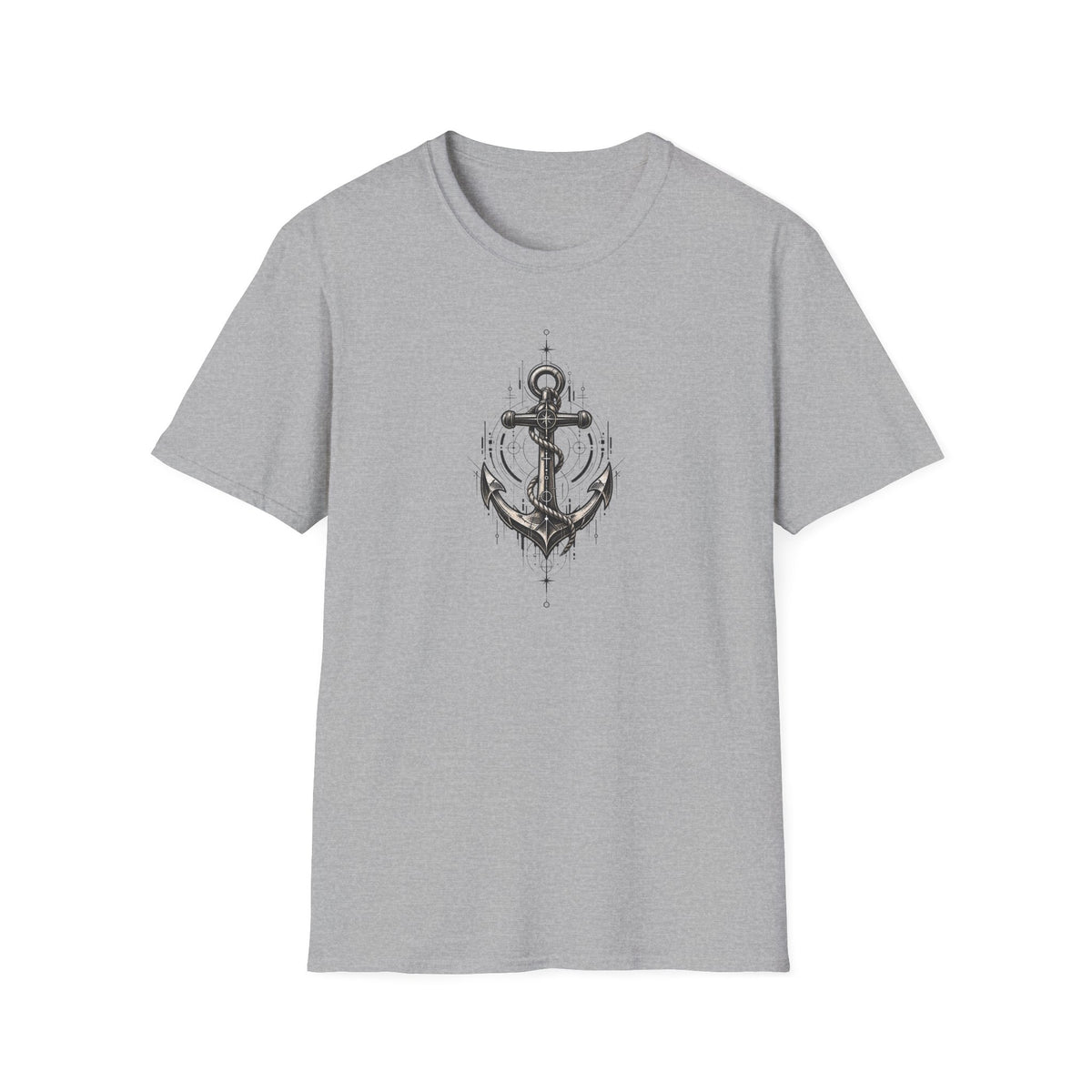 Anchor Graphic T-Shirt — Navy Nautical Vintage Anchor Design
