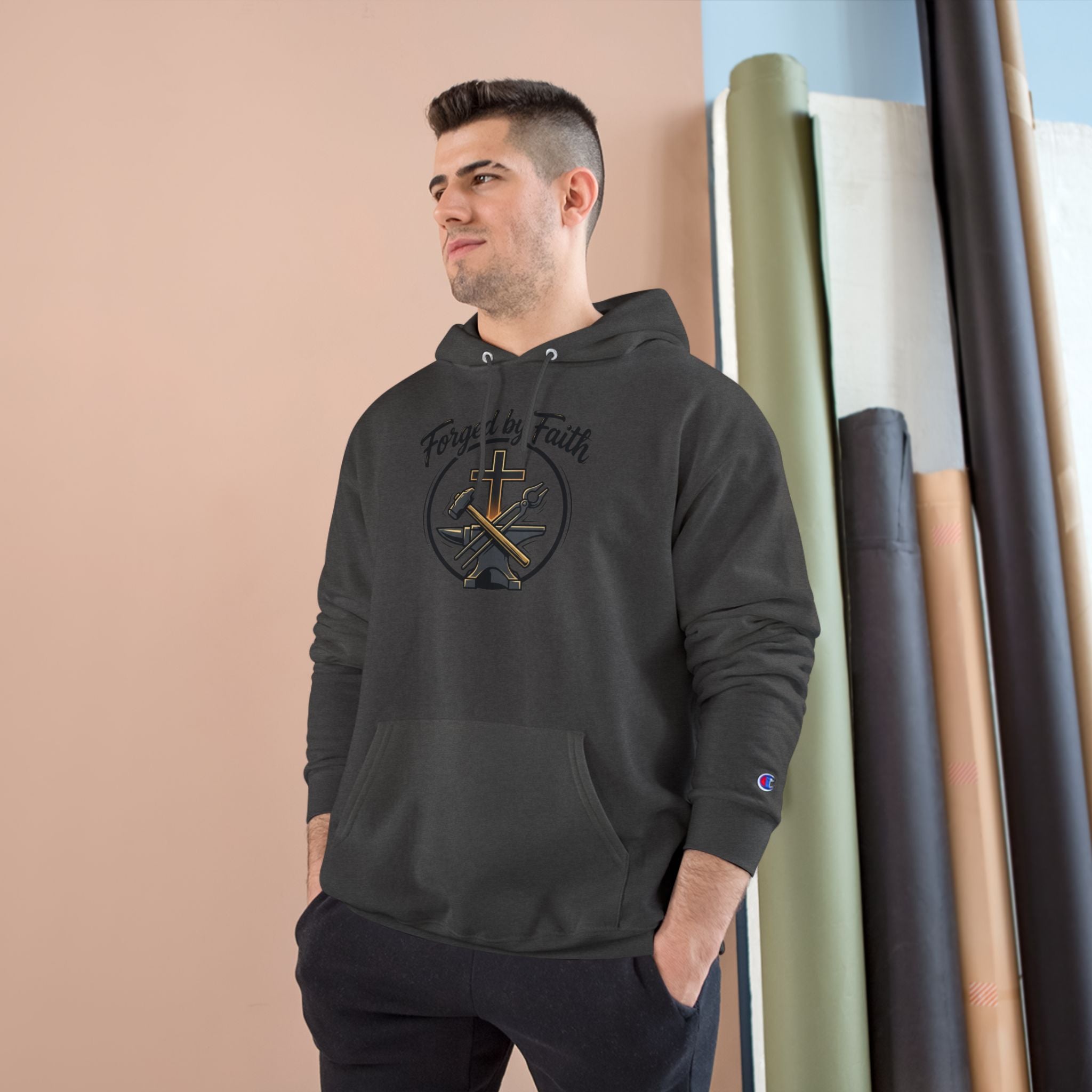 Forge and Thread Co - Forged by Faith Champion Hoodie