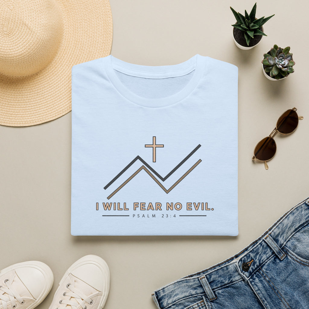 Faith Mountain T‑Shirt — "I Will Fear No Evil" Psalm 23:4 Christian Tee