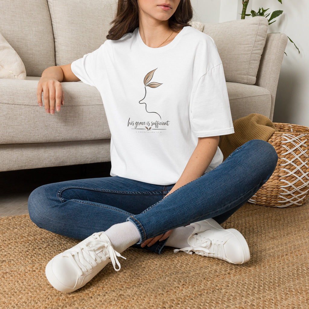 His Grace is Sufficient 2 Corinthians 12:9 - T-Shirt Softstyle Fabric