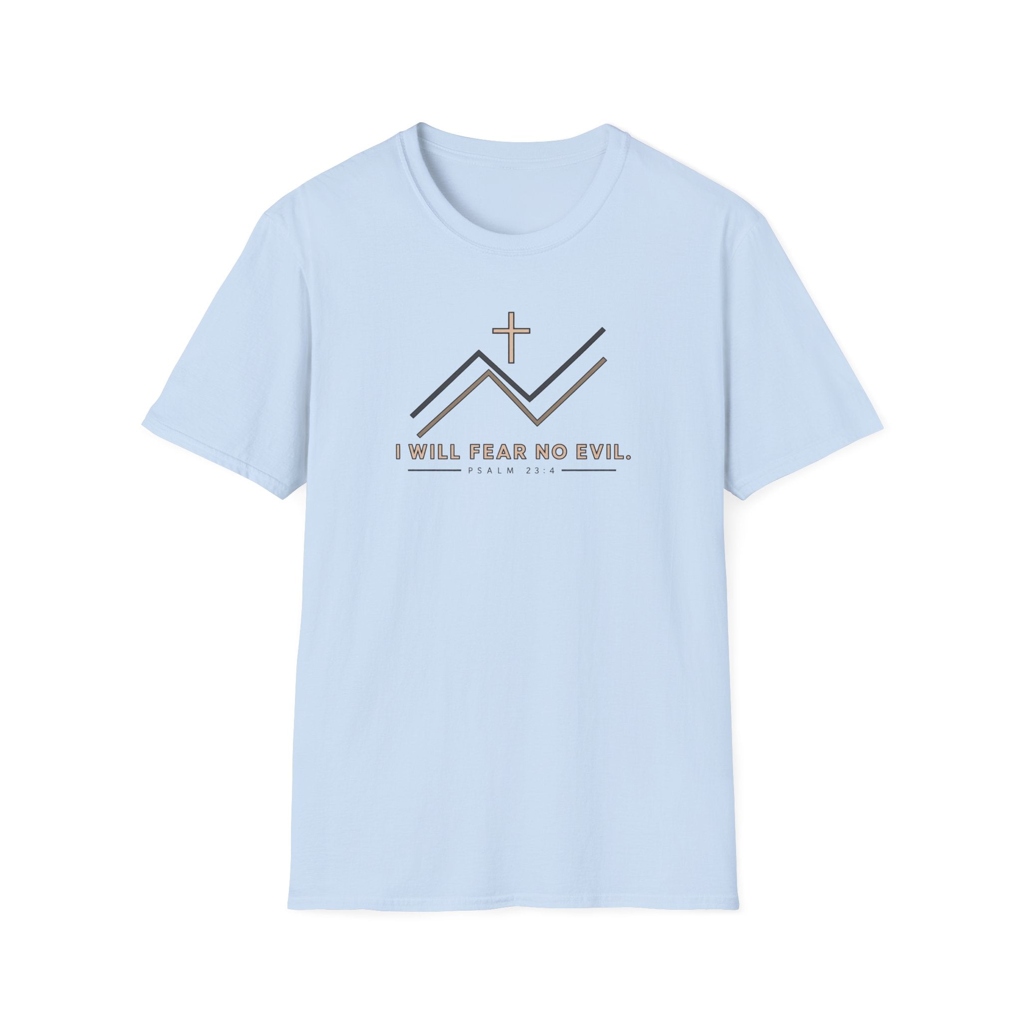 Faith Mountain T‑Shirt — "I Will Fear No Evil" Psalm 23:4 Christian Tee