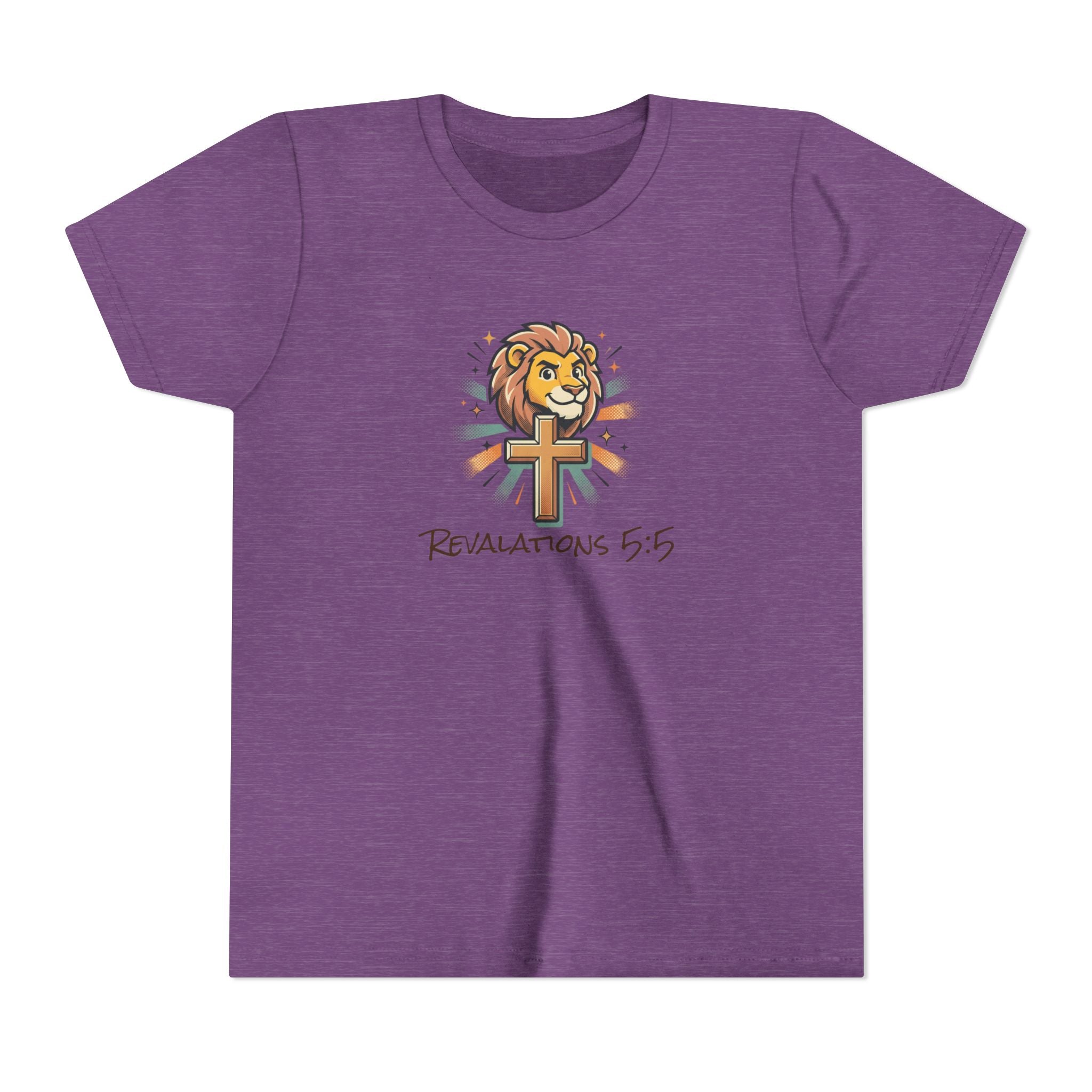 Forge and Thread Co - Youth Tee – Lion & Cross 'Revelations 5:5' Christian Kids T-Shirt