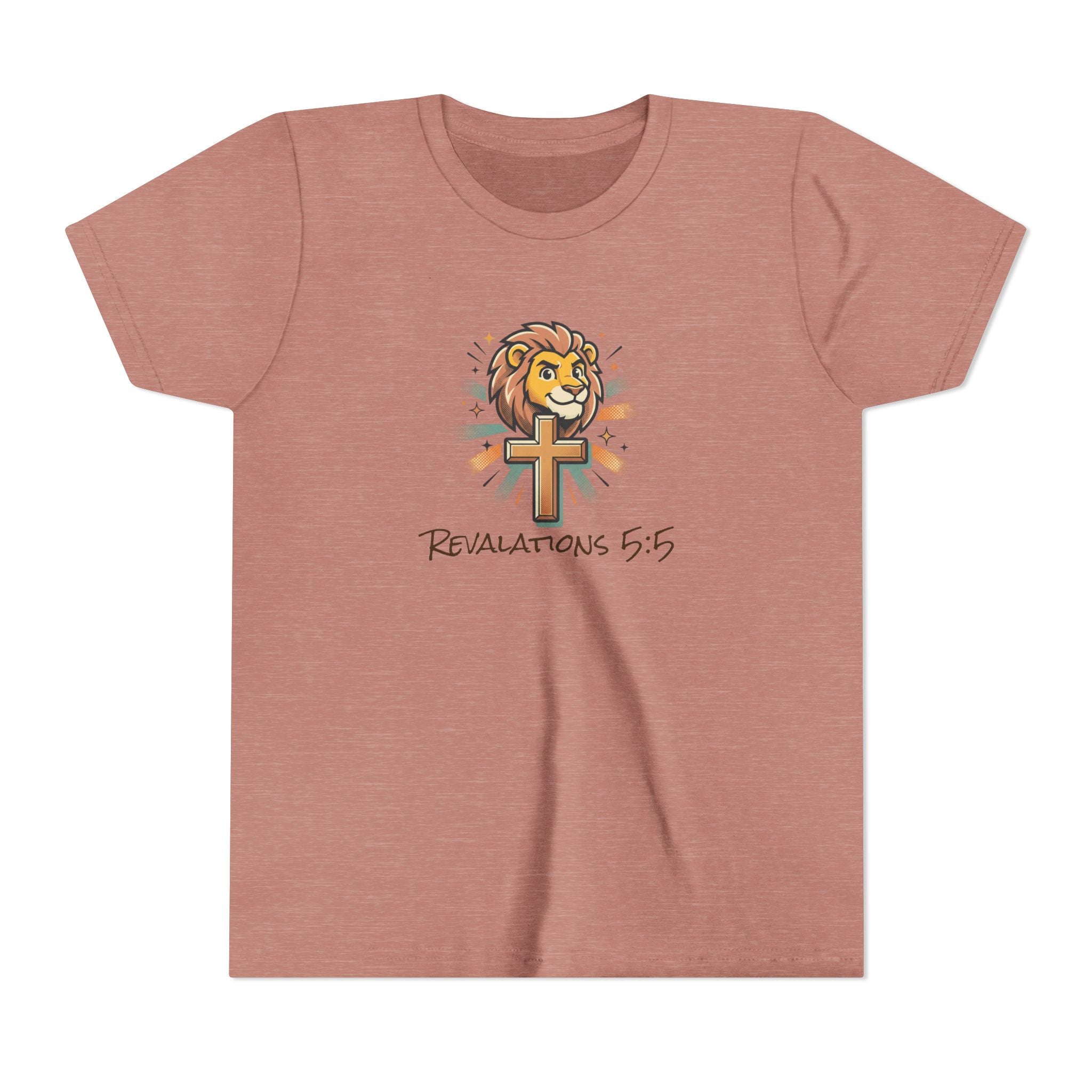 Forge and Thread Co - Youth Tee – Lion & Cross 'Revelations 5:5' Christian Kids T-Shirt