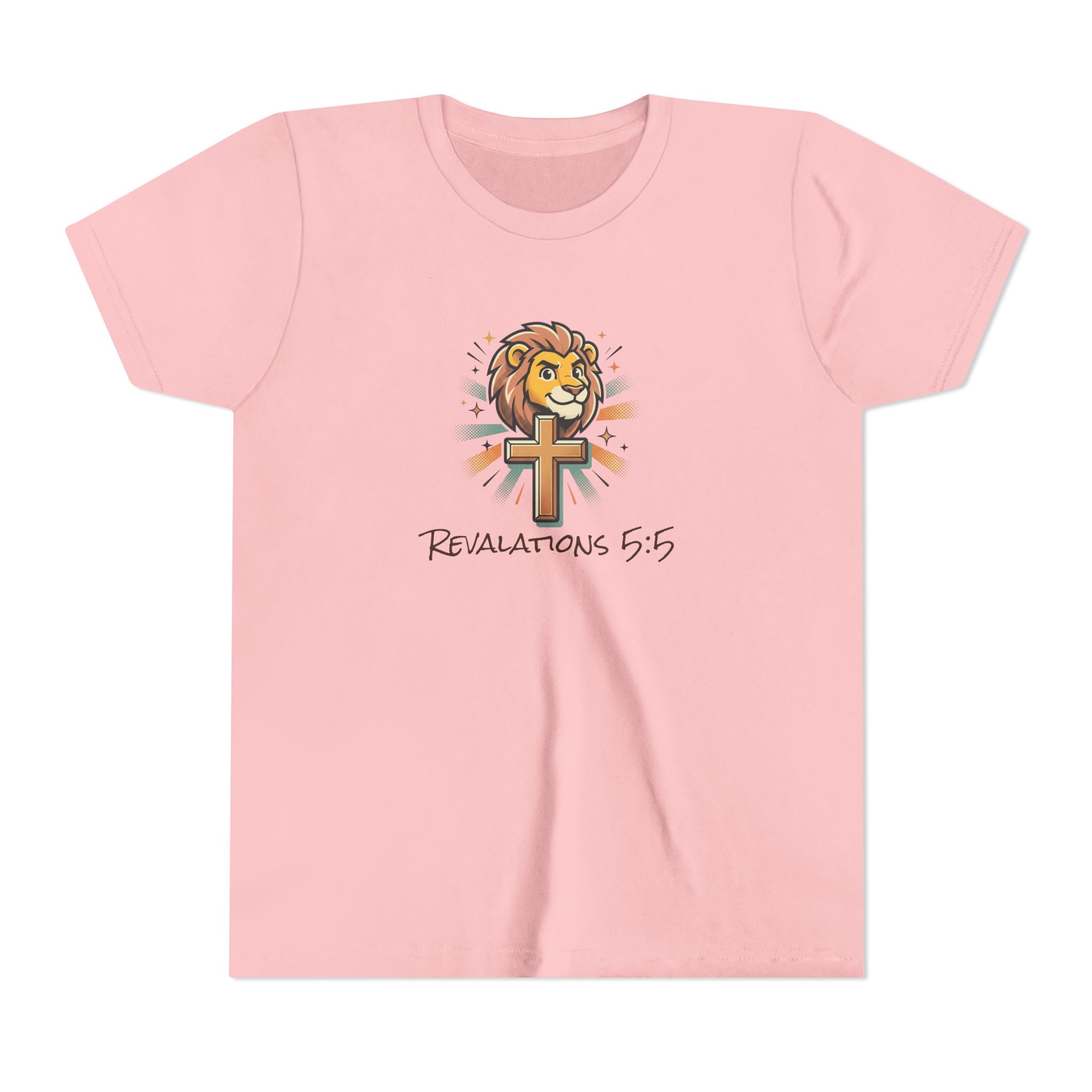 Forge and Thread Co - Youth Tee – Lion & Cross 'Revelations 5:5' Christian Kids T-Shirt
