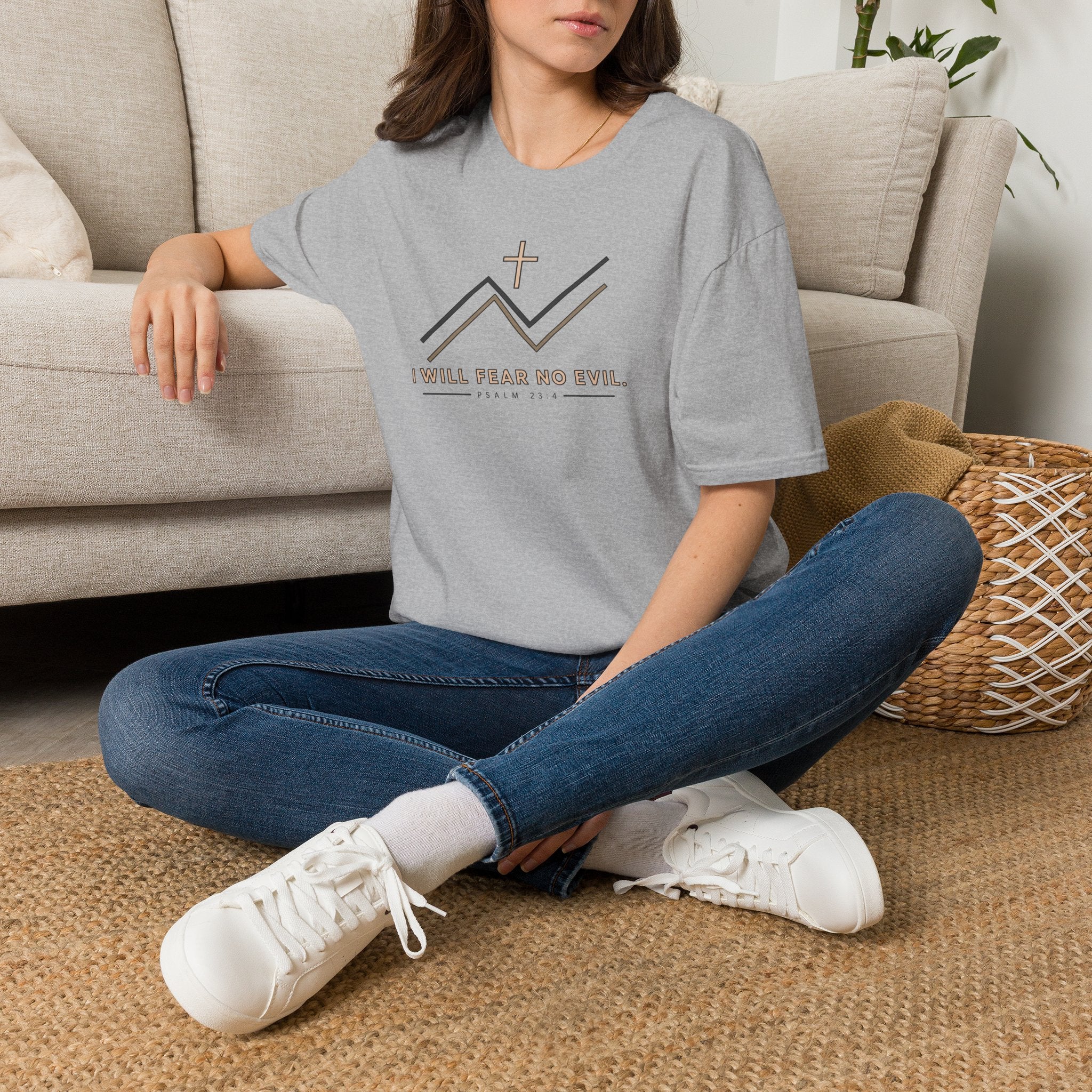 Faith Mountain T‑Shirt — "I Will Fear No Evil" Psalm 23:4 Christian Tee