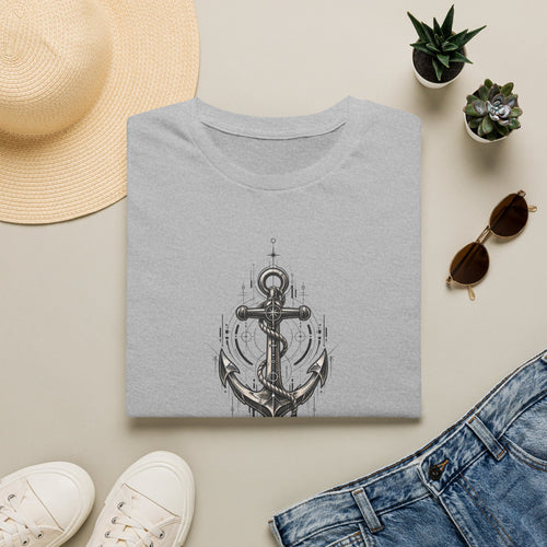 Anchor Graphic T-Shirt — Navy Nautical Vintage Anchor Design
