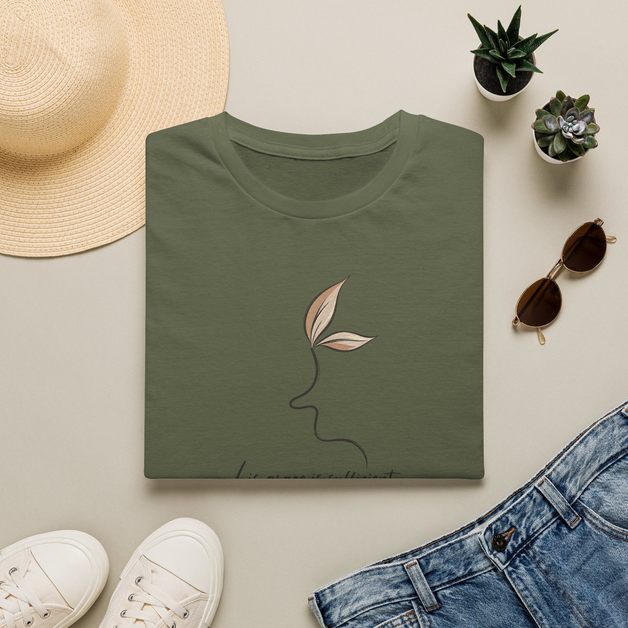 His Grace is Sufficient 2 Corinthians 12:9 - T-Shirt Softstyle Fabric