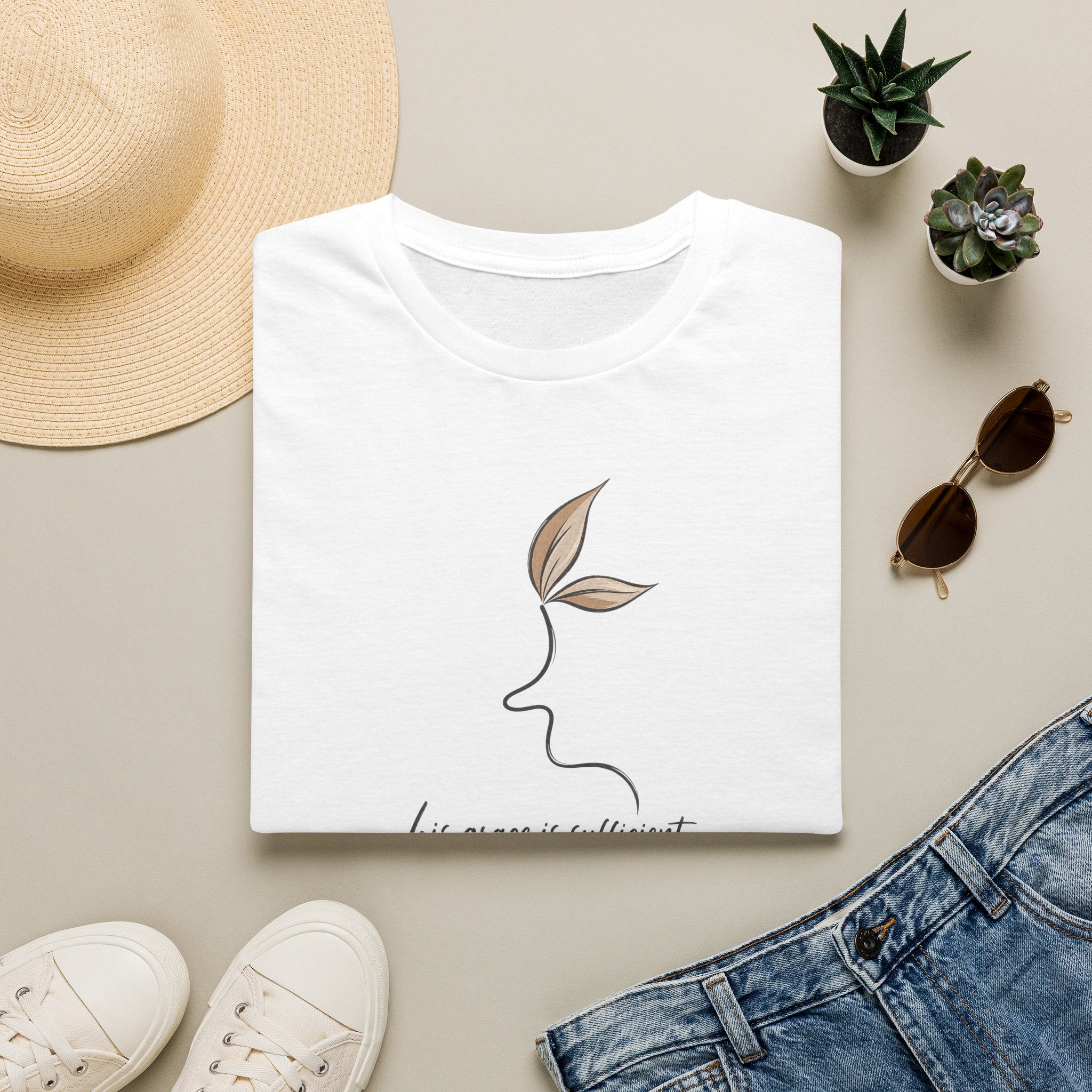 His Grace is Sufficient 2 Corinthians 12:9 - T-Shirt Softstyle Fabric