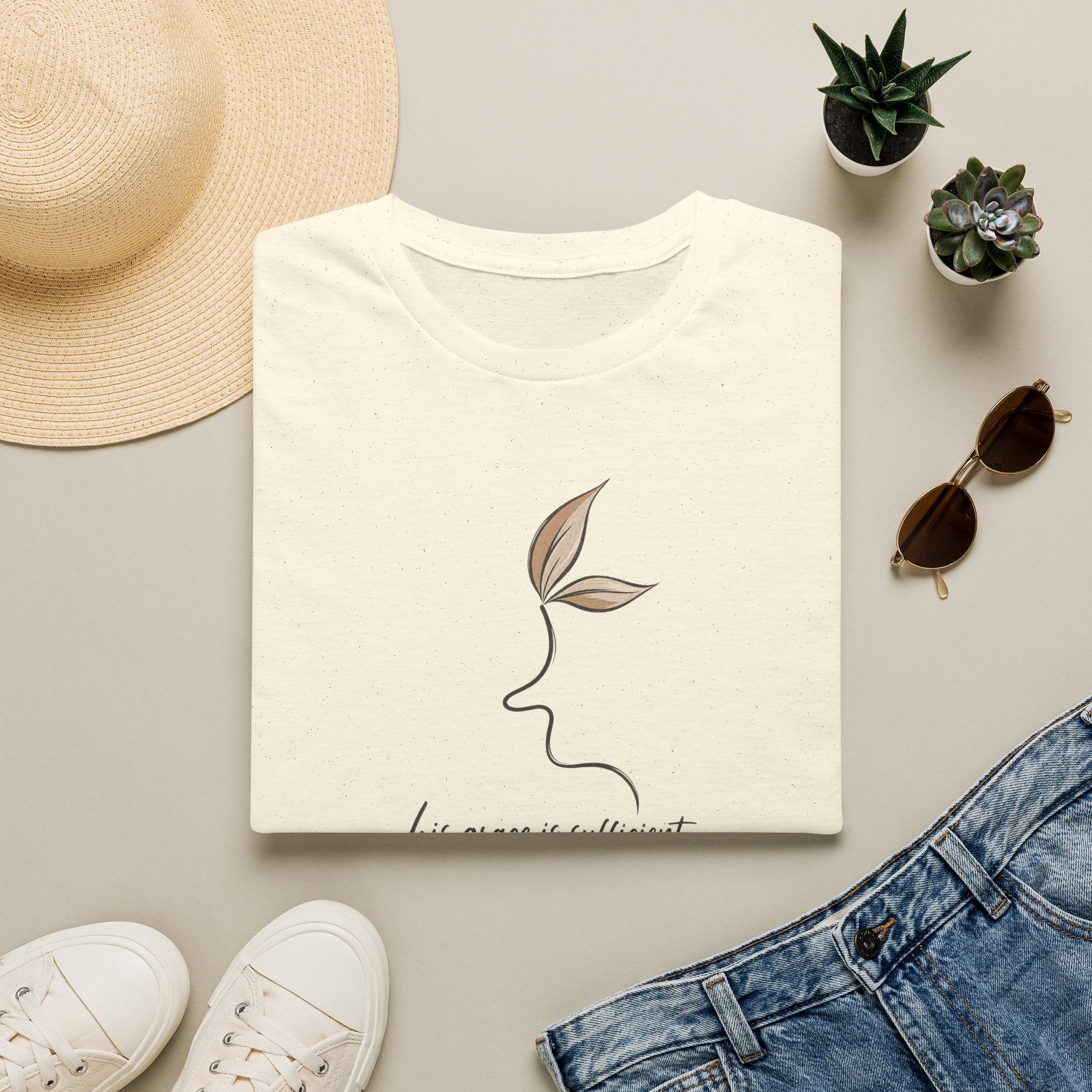 His Grace is Sufficient 2 Corinthians 12:9 - T-Shirt Softstyle Fabric