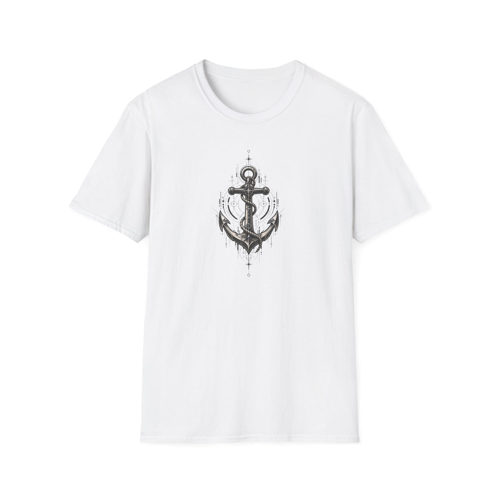Anchor Graphic T-Shirt — Navy Nautical Vintage Anchor Design