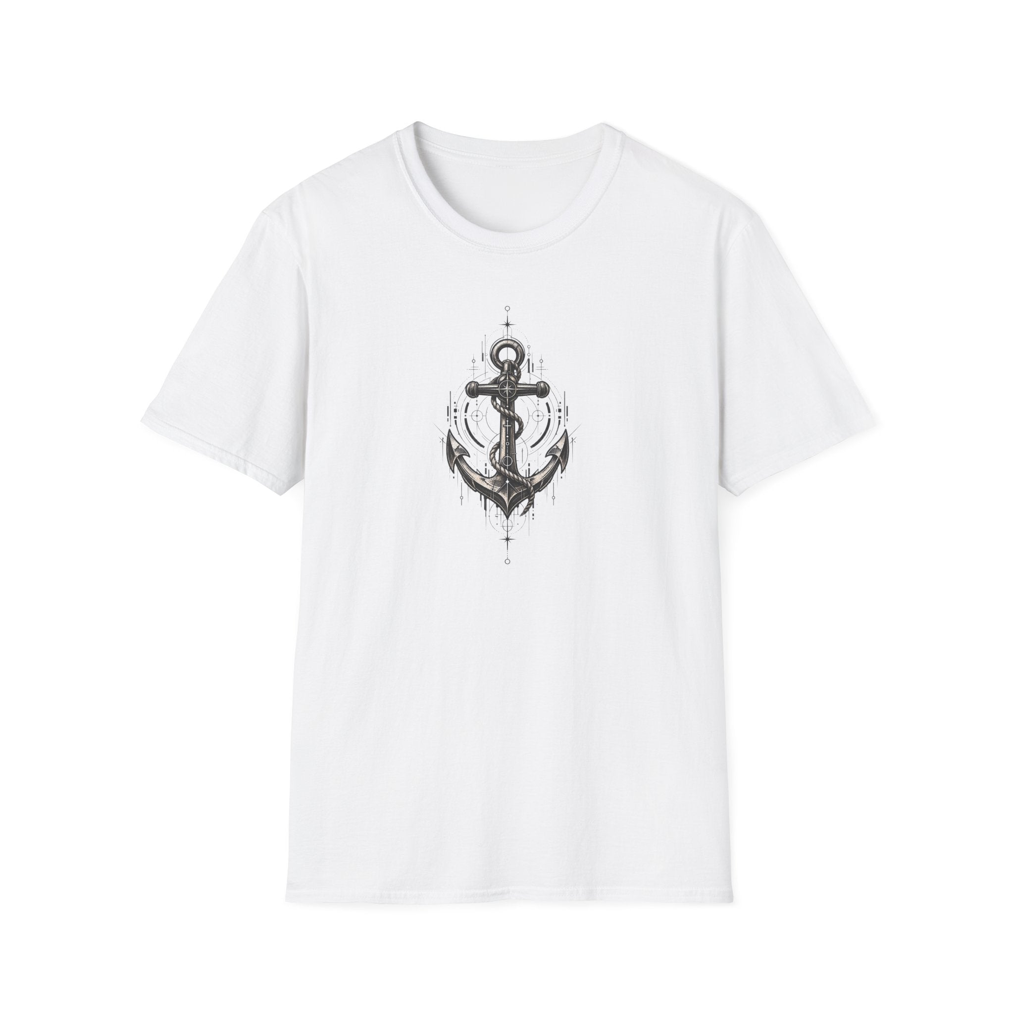 Anchor Graphic T-Shirt — Navy Nautical Vintage Anchor Design