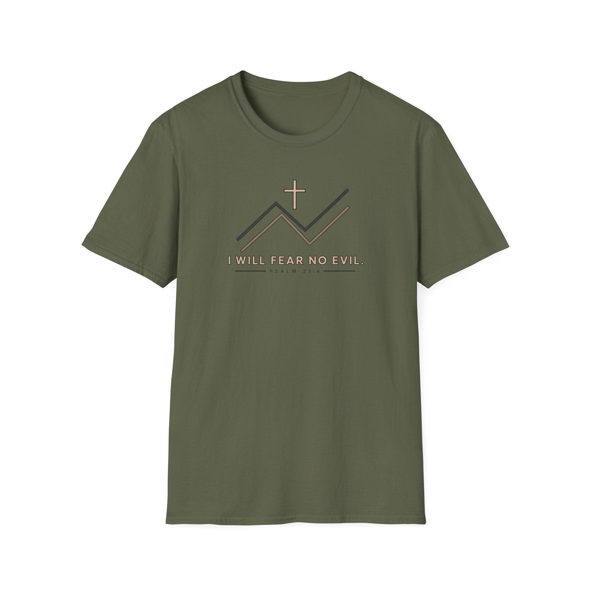 Faith Mountain T‑Shirt — "I Will Fear No Evil" Psalm 23:4 Christian Tee