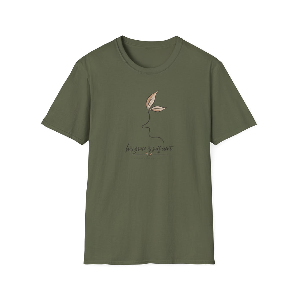 His Grace is Sufficient 2 Corinthians 12:9 - T-Shirt Softstyle Fabric