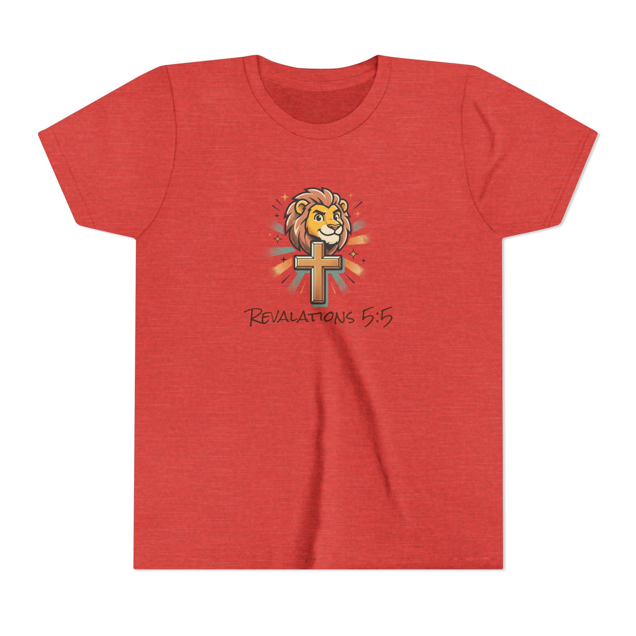 Forge and Thread Co - Youth Tee – Lion & Cross 'Revelations 5:5' Christian Kids T-Shirt