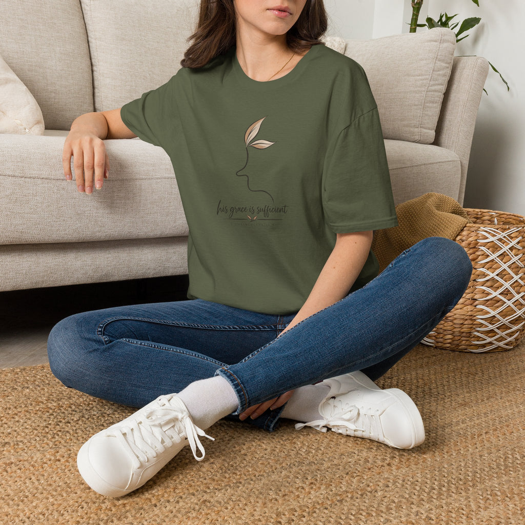 His Grace is Sufficient 2 Corinthians 12:9 - T-Shirt Softstyle Fabric