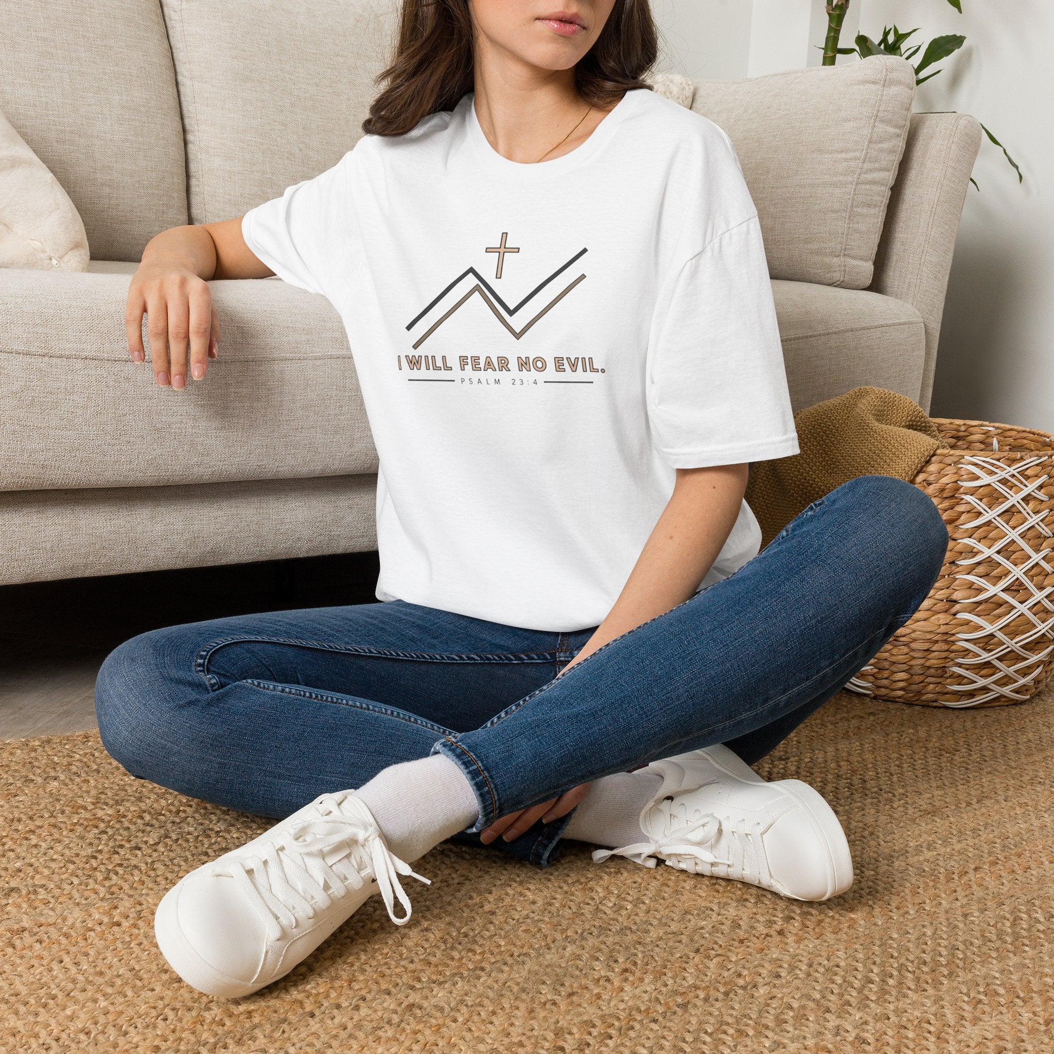 Faith Mountain T‑Shirt — "I Will Fear No Evil" Psalm 23:4 Christian Tee