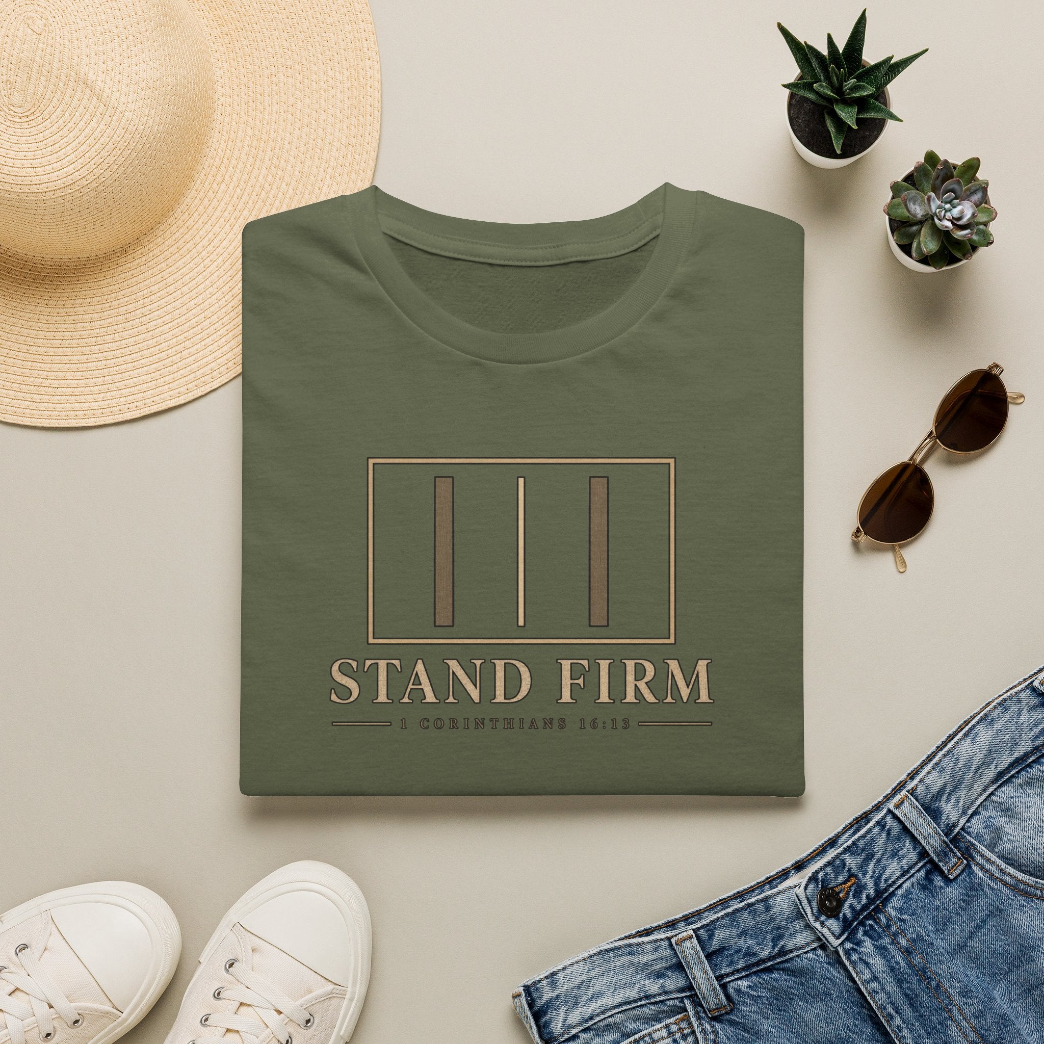 Stand Firm T-Shirt — 1 Corinthians 16:13 Christian Faith Tee